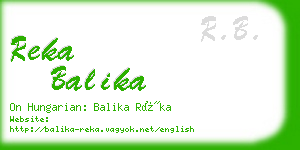 reka balika business card